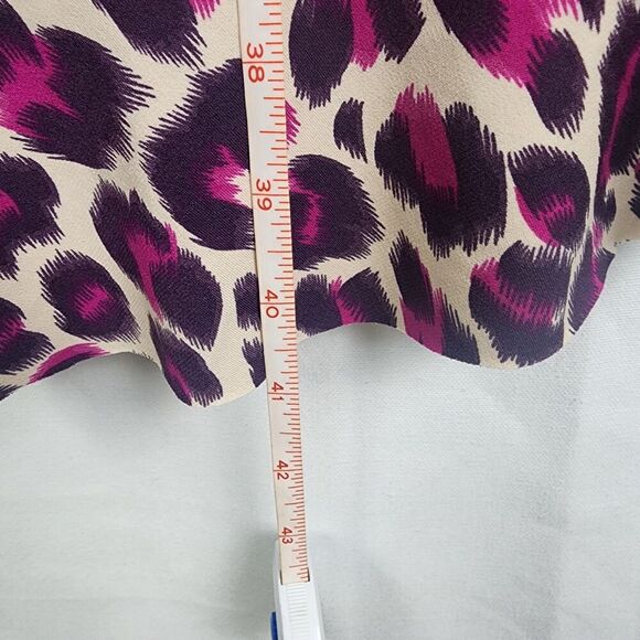 NWT Betsey Johnson Leopard Print Dress Size 14 Purple Sleeveless Ruched Zip - Picture 6 of 6